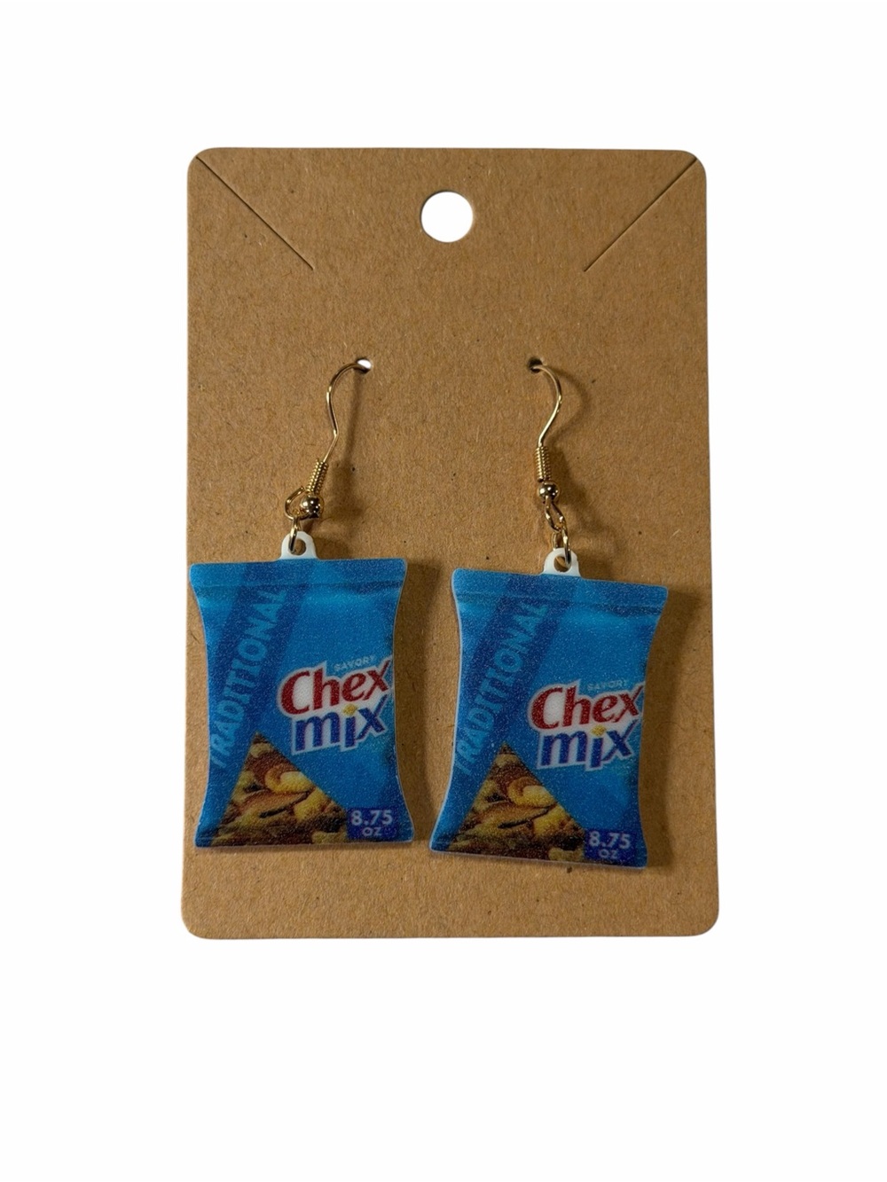 Blue Snack Bag Dangle Earrings - Novelty Women’s Jewelry